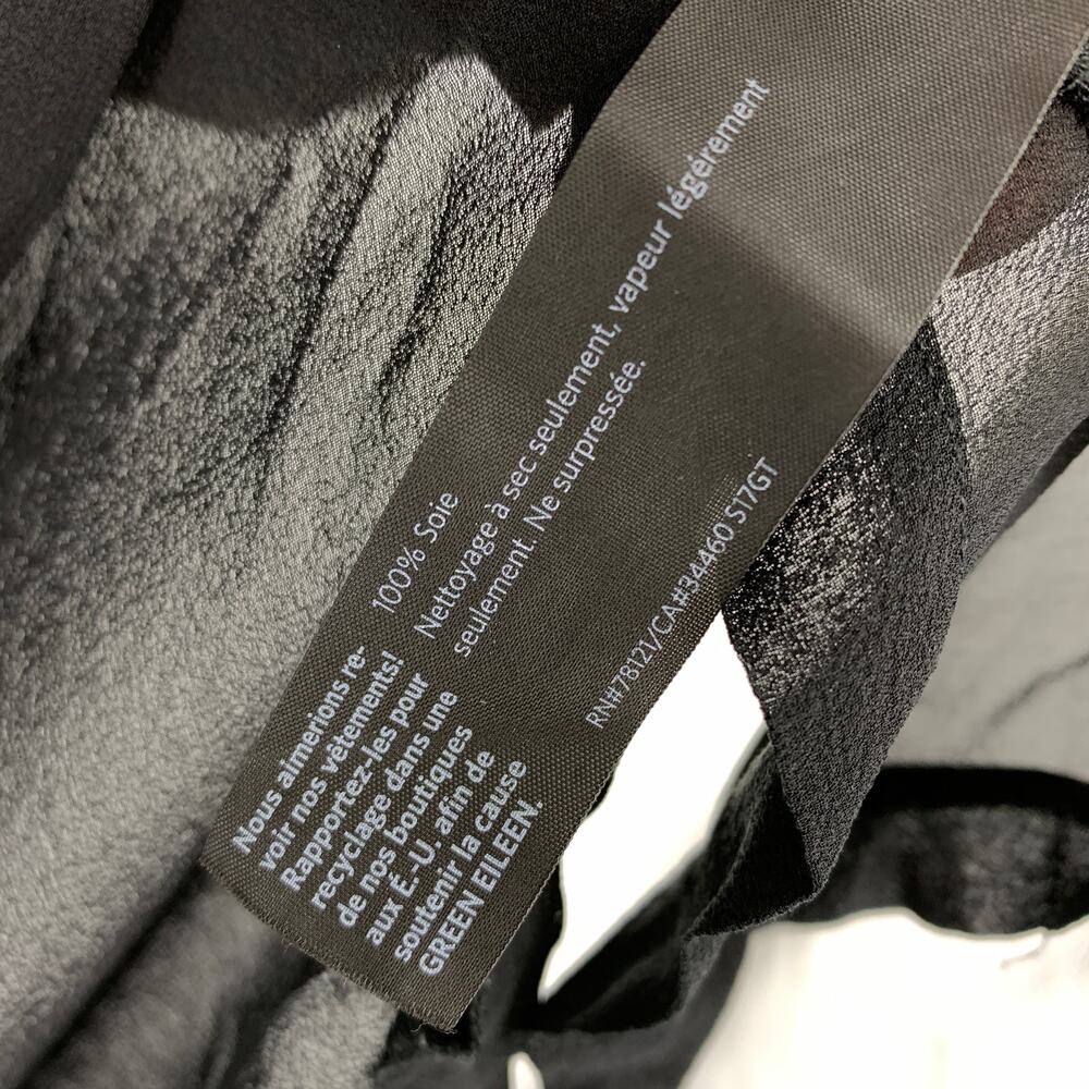 Eileen Fisher Black Sheer Silk Shift Dress Womens XXS Minimalist Tunic *READ - Picture 6 of 6